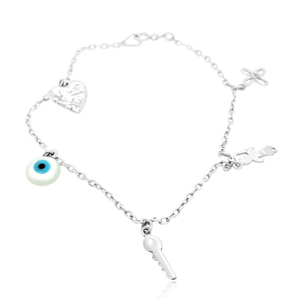 Multi-Charm Protection & Good Luck 18K Gold Bracelet GB051