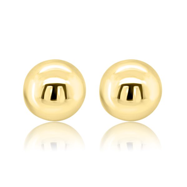 18K Yellow Gold Essential High-Polish Ball Stud Earrings GE008