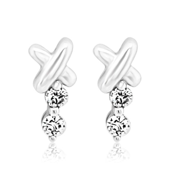 18K Gold Diamond Earrings GED019