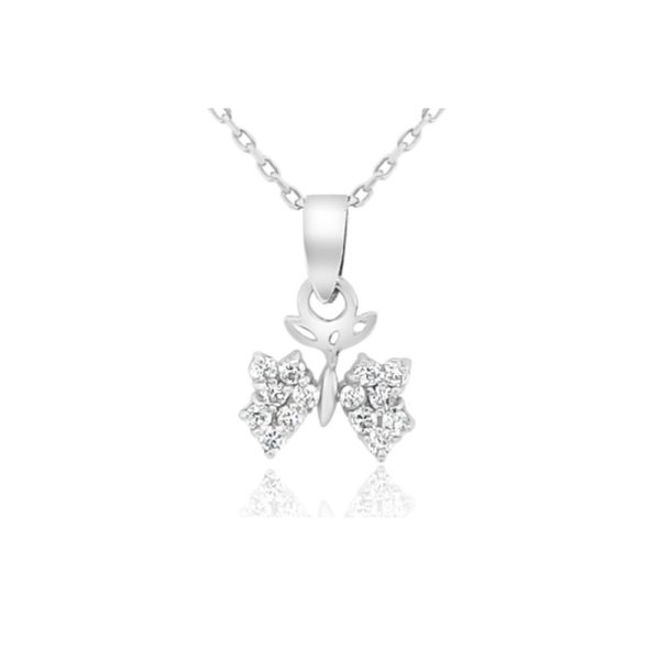 Butterfly Pendant with Cubic Zirconia 18K Gold Necklace GP057