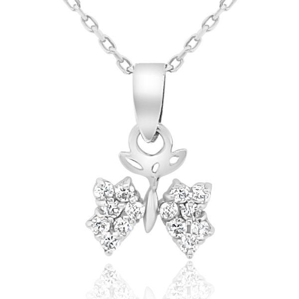 Butterfly Pendant with Cubic Zirconia 18K Gold Necklace GP057