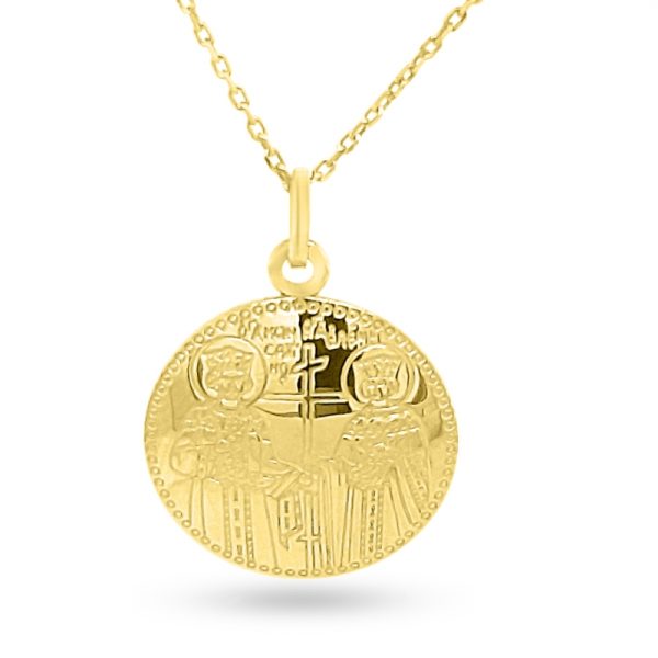 Byzantine Coin Replica Pendant -18K Gold Christian Charm GP067