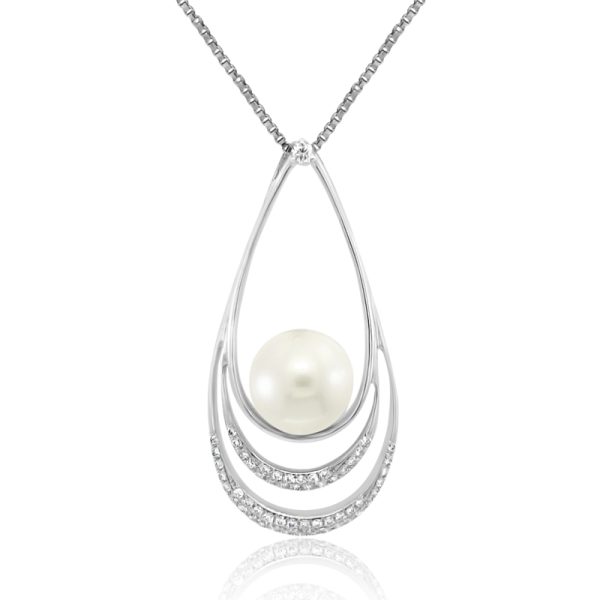 18K Gold South Sea Pearl Diamond Pendant GPD034BW