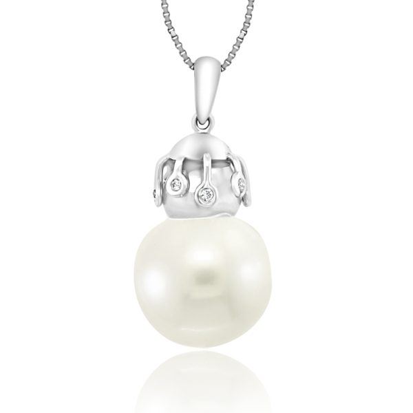 18K Gold South Sea Pearl Diamond Pendant GPD037