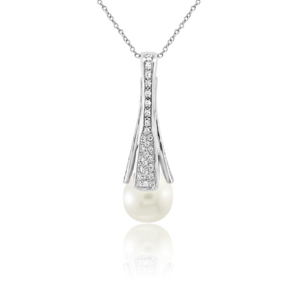 18K Gold South Sea Pearl Diamond Necklace GPD155