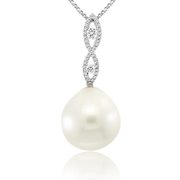 18K Gold South Sea Pearl Diamond Pendant GPD080