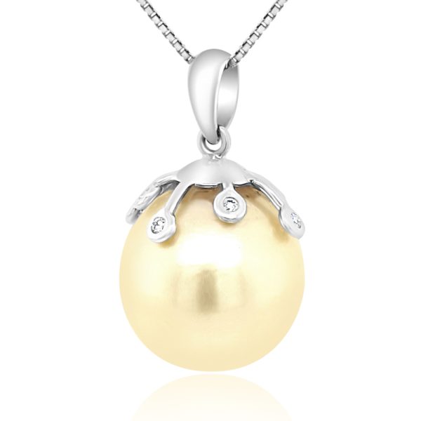18K Gold South Sea Pearl Diamond Pendant GPD081