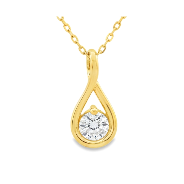 Timeless 18K Yellow Gold Solitaire Diamond Necklace GPD031