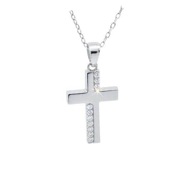 Diamond Cross Necklace | 18K Gold GCD017
