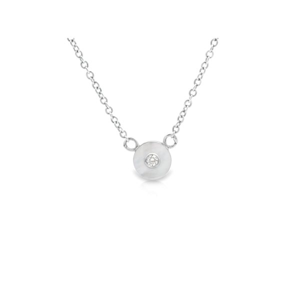 Minimalist Diamond Dot Pendant Necklace / 18K Gold GPD037