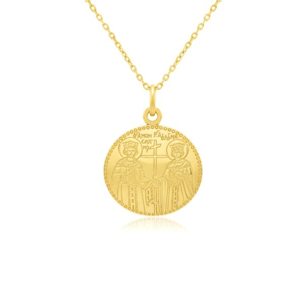 Byzantine Coin Replica Pendant -18K Gold Christian Charm GP067