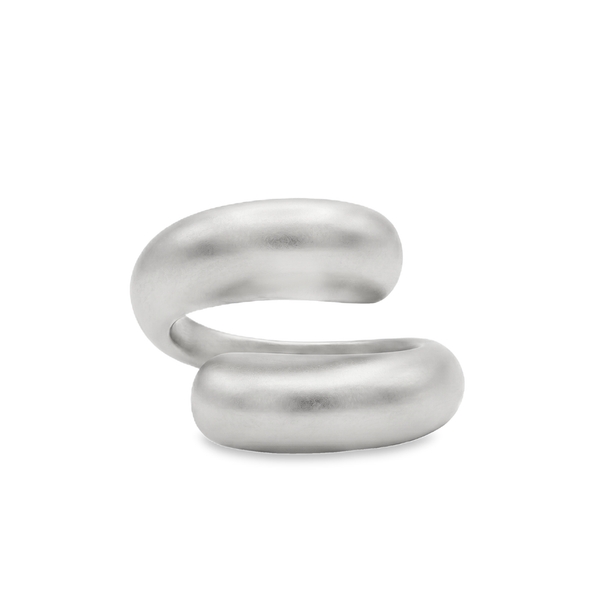 Rhodium Plated Sterling Silver Sculptural Wrap Ring SR016-1