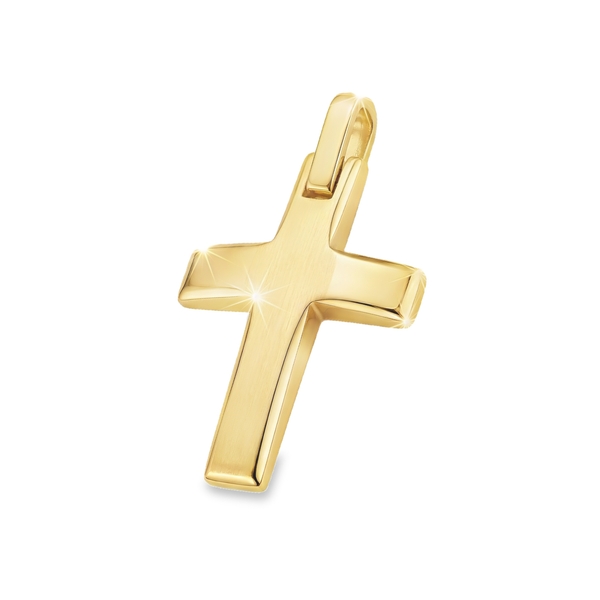Classic 9K Gold Cross Pendant – Substantial & Polished GC090-3