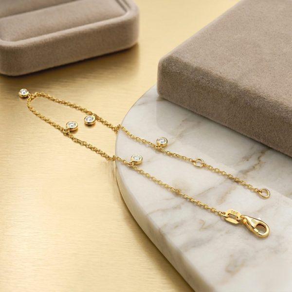 18K Gold Multi-Station Diamond Bracelet - GBD029