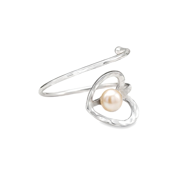 Heart Pearl Adjustable Wrap Ring | 925 Sterling Silver SR0090-4