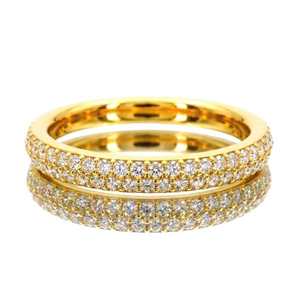 Timeless 18K Yellow Gold Pavé Diamond Eternity Band GRD036