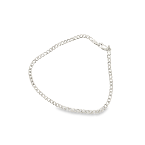 9K White Gold Unisex Curb Chain Bracelet GB065