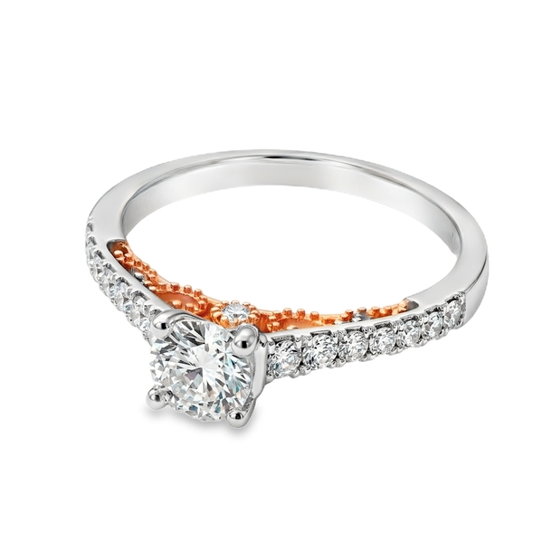 18K Two-Tone Engagement Ring | GIA Certified Luxury GRS060