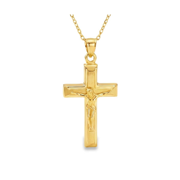 18K Gold Traditional Crucifix Charm Pendant GC019