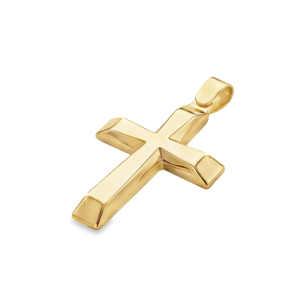 Classic 9K Gold Cross Pendant – Substantial & Polished GC090-2