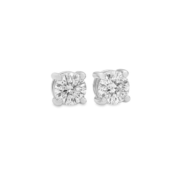 18K Gold Minimalist Stud Earrings with Cubic Zirconia GE022