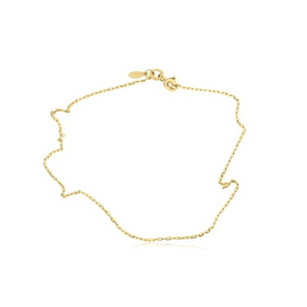 18K Gold Link Chain Anklet Bracelet GB031-1