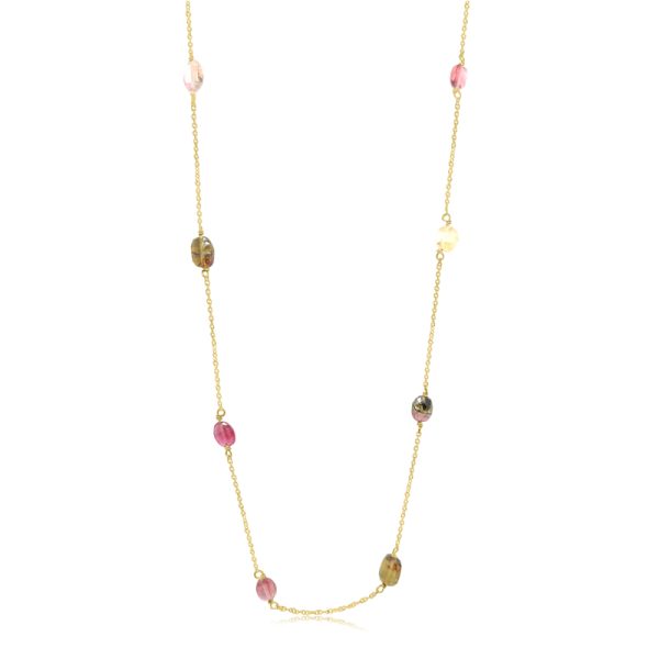 18K Gold Tourmaline Necklace GP144