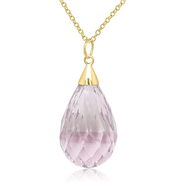 18K Gold Briolette Amethyst Necklace GP176