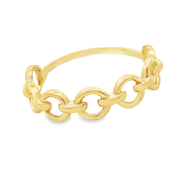 18K Gold Classic Chain Link Ring ∣ Stacking Band GR038