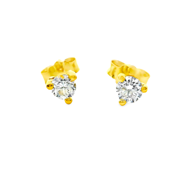 18K Gold Diamond Stud Earrings GED087