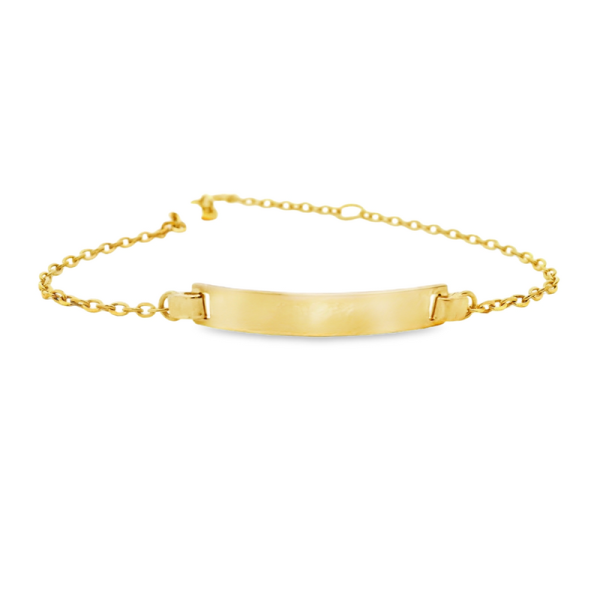 Personalized 9K Yellow Gold Identity Bar Bracelet GB071