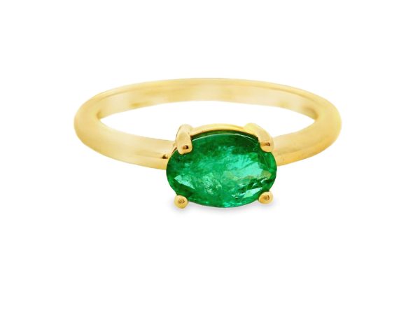 18K Gold Emerald Engagement Ring GRD012
