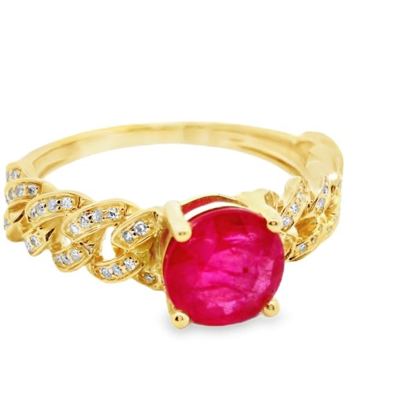 18K Gold Ruby Diamond Ring GRD024