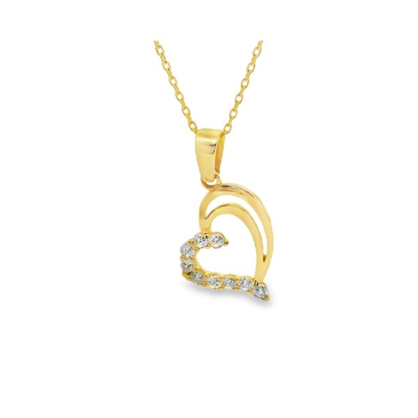 9K Gold Heart Necklace GP018