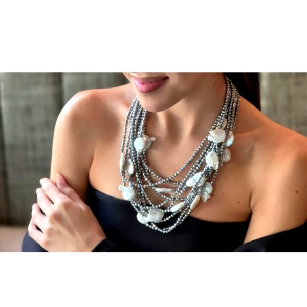 The Pearl & Bead Cascade Necklace SN052