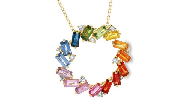 14K Gold Sapphire & Diamond Necklace GPD017