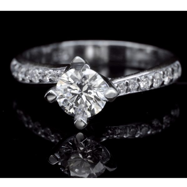 Graceful Pavé Bypass Diamond Accent Ring - 18K Gold GRS026