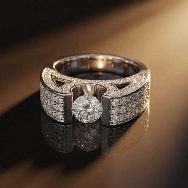 Magnificent Pavé Diamond Statement Ring - 18K Gold GRS030