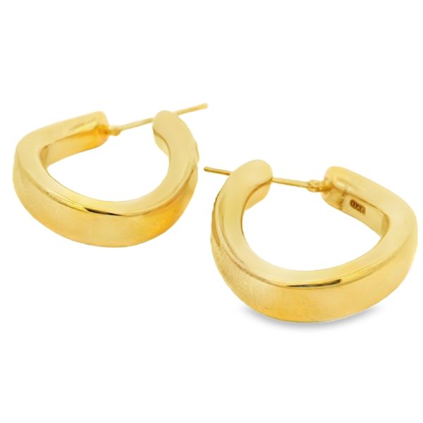 Chunky 18K Gold Irregular Crescent Hoop Earrings GE056