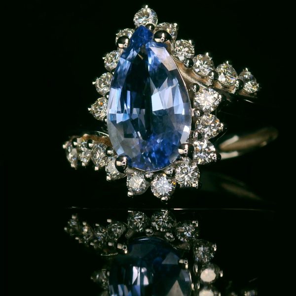 18K Gold Diamond Sapphire Ring GRD044