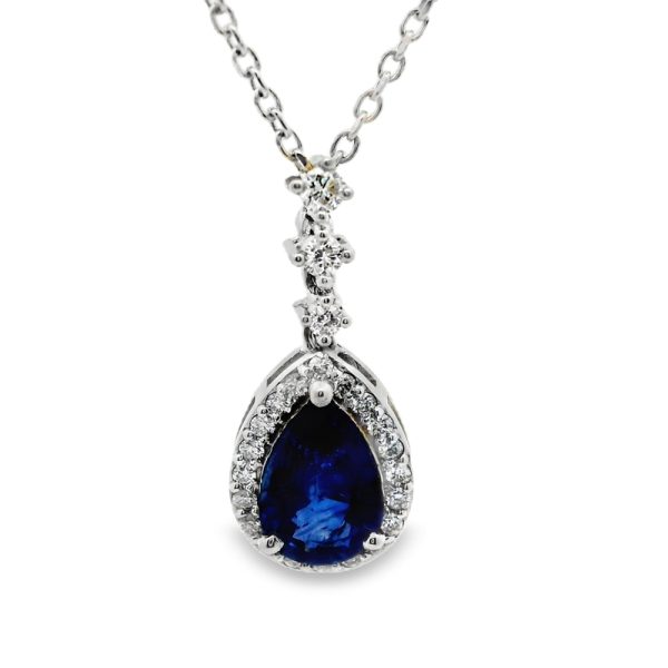 18K Gold Diamond Sapphire Necklace GPD026