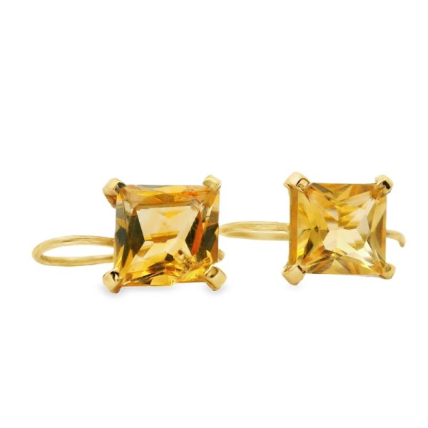 18K Gold Citrine Earrings GE059
