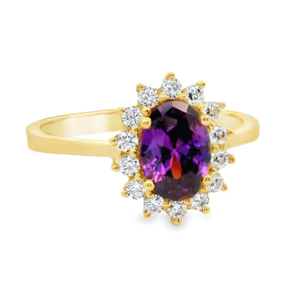 9K Gold Cubic Zircons Ring GR026