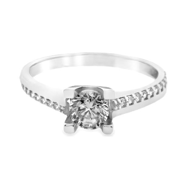 9K Gold Cubic Zircons Engagement Ring GR0271