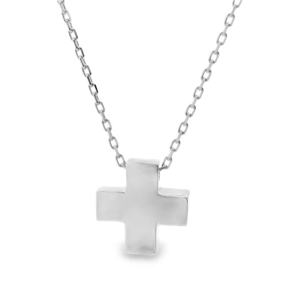 Minimalist Dainty Plain Pendant - 18K Gold Cross Necklace GP054W
