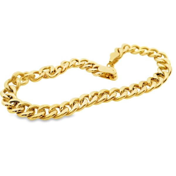 18K Yellow Gold Heavy Curb Chain Bracelet GB046