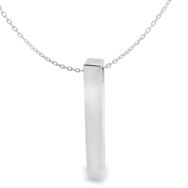 Sleek Custom Engraving Bar Pendant 18K Gold Necklace GP088-1