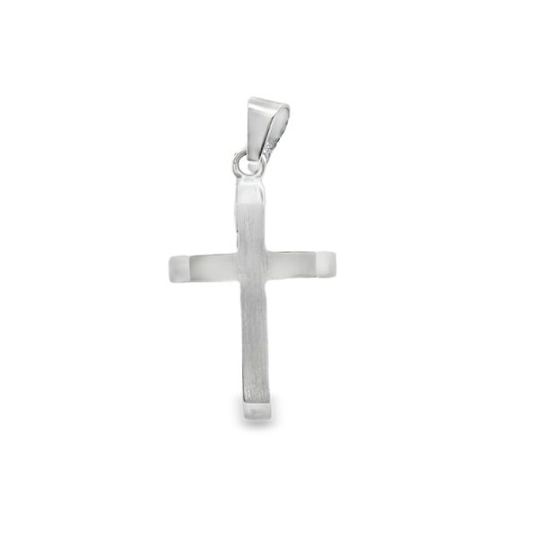 Minimalist Brushed 18K Gold Cross Pendant - Matte Finish GC050