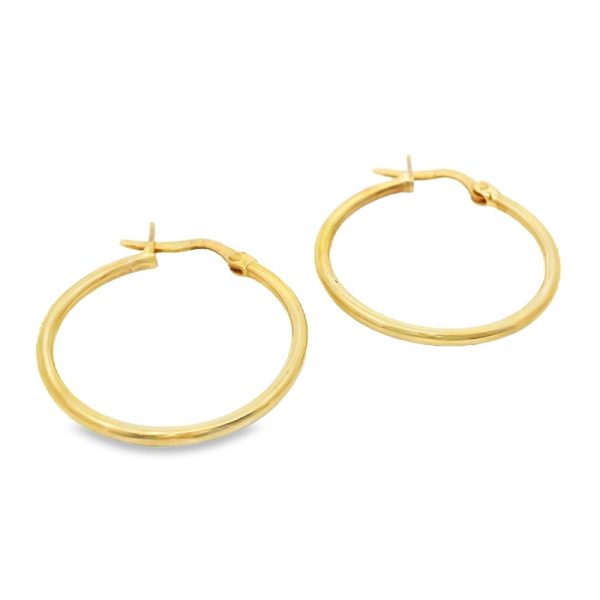 Timeless 9K Yellow Gold Classic Thin Hoop Earrings GE097
