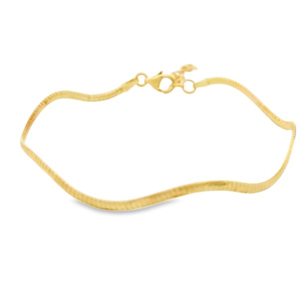 18K Yellow Gold Flexible Snake Chain Bracelet GB074